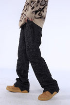 CZ Pleated Fabric Flared Trousers