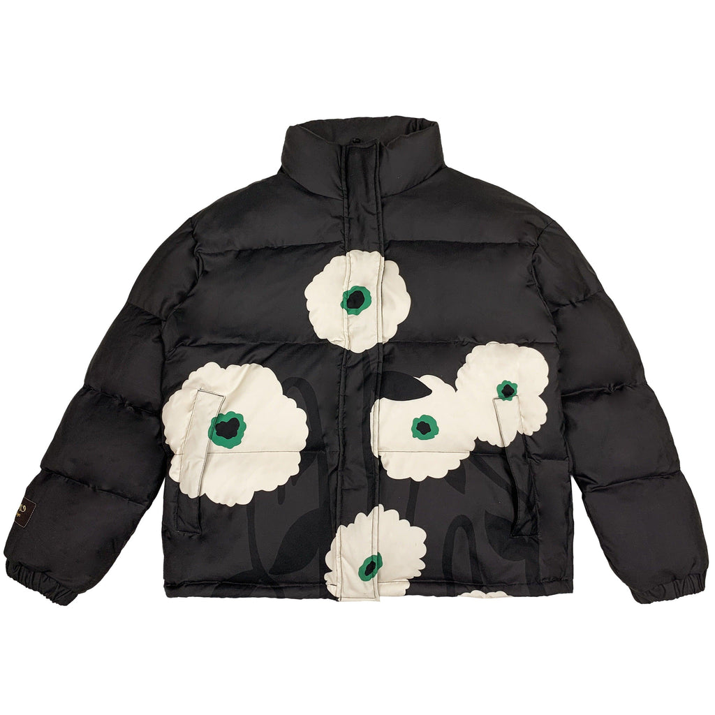 Empty Reference White Flowers Print Down Jacket