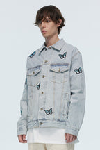 Old Order Butterfly Embroidered Jeans Jacket