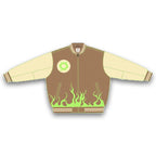 OO Flame Embroidered Varsity Jacket