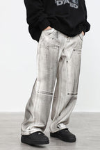 CZ Washed Ink Stained Loose Jeans