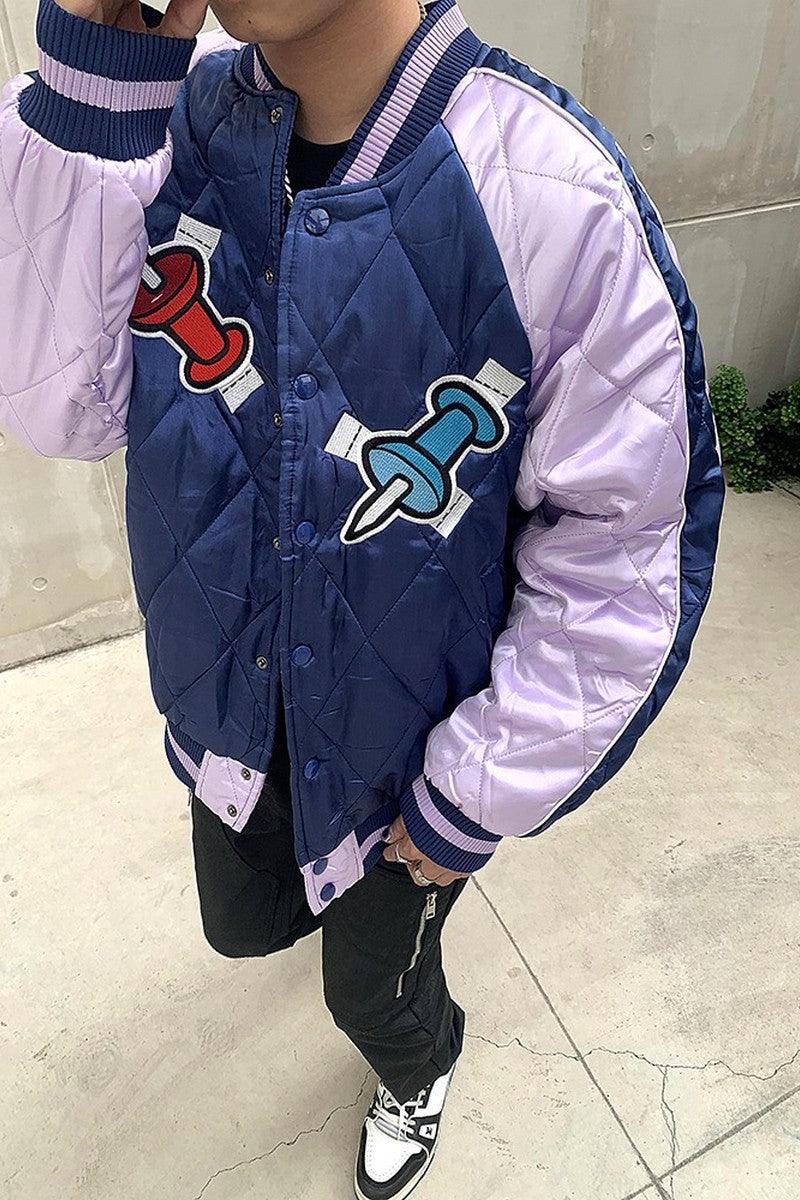 CZ Embroidered Logo Padded Varsity Jacket
