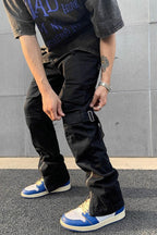 CZ Zipper Multi-Pocket Straight Trousers