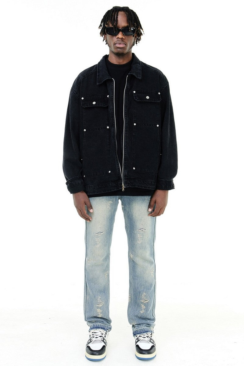 Distressed Straight Jeans - EU Only