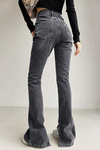 CZ Tight Flared Slit Jeans
