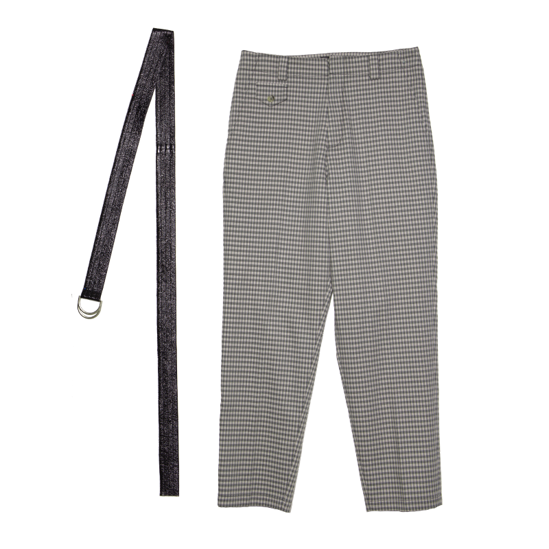 Mix7 Houndstooth Plaid Trousers - UK Only