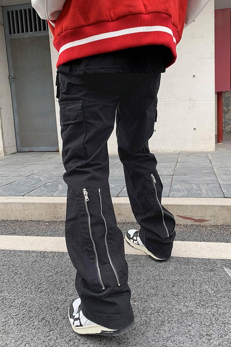 CZ Zipper Multi Pocket Flared Trousers