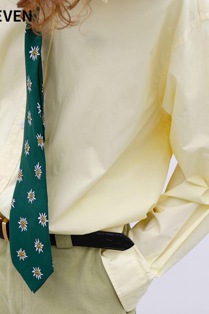 Mix7 Cream Retro Loose Shirt