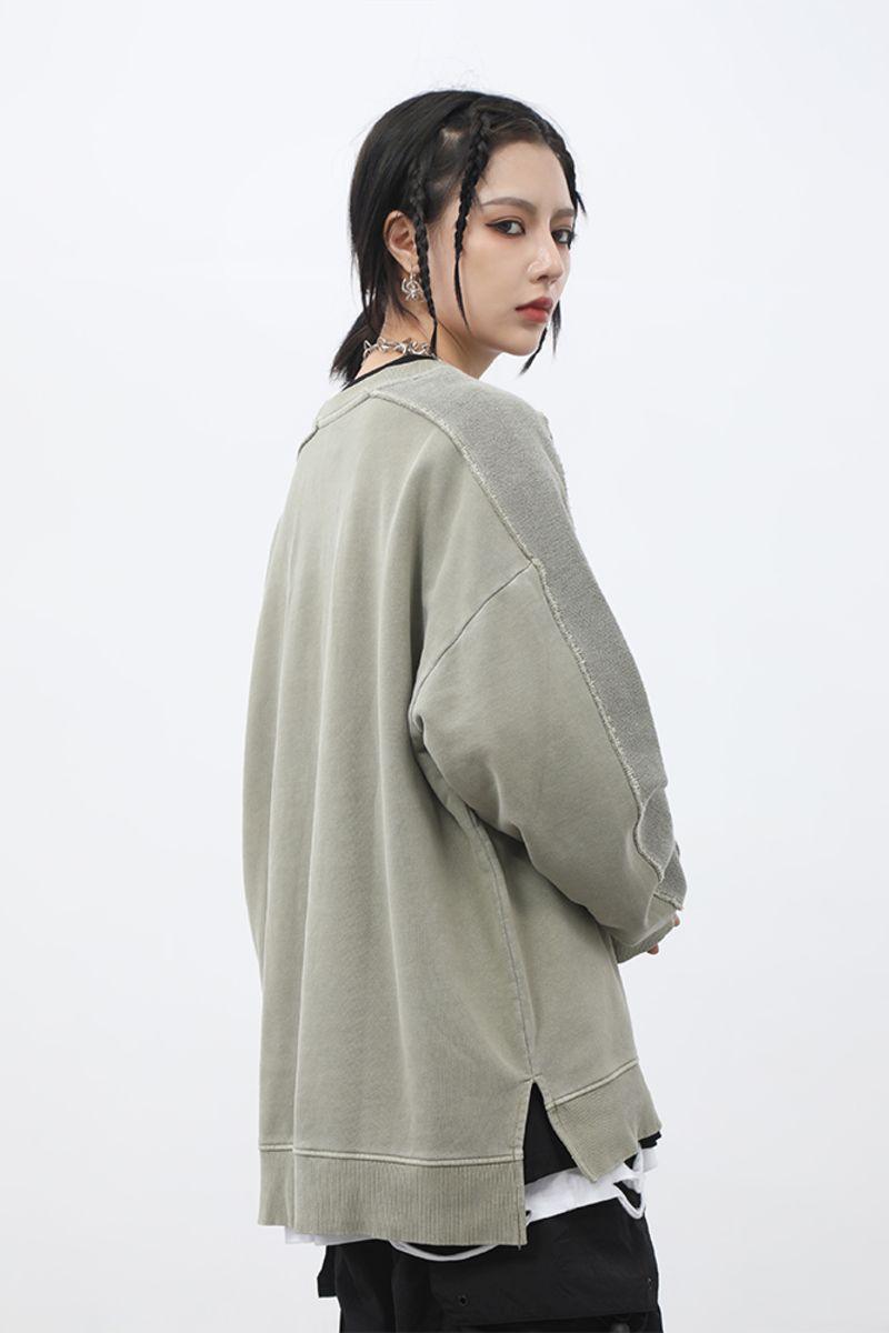 CZ Washed Split Sweater