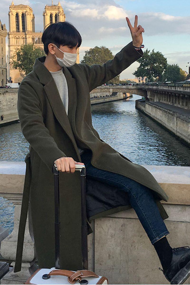 CZ Belted Woolen Coat