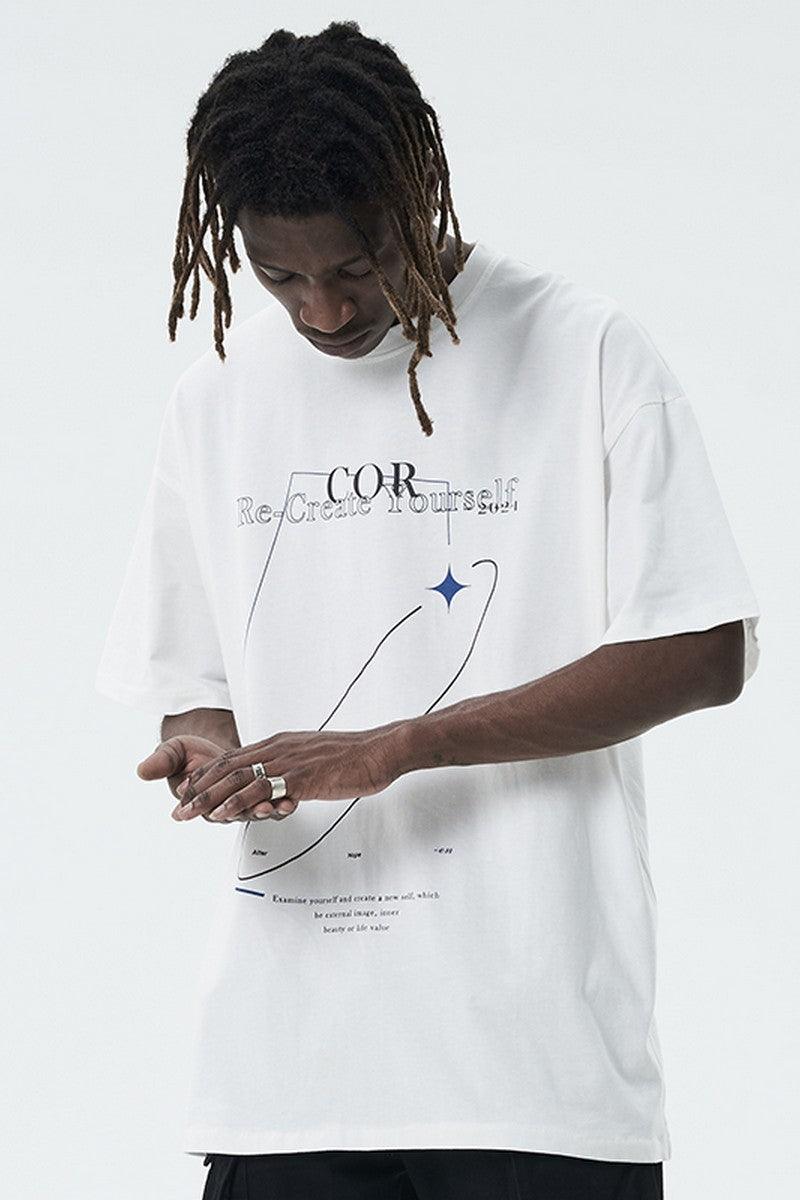 Center of Rotation Geometric Print Logo Tee
