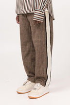 Empty Reference Coffee Plaid Suit Trousers