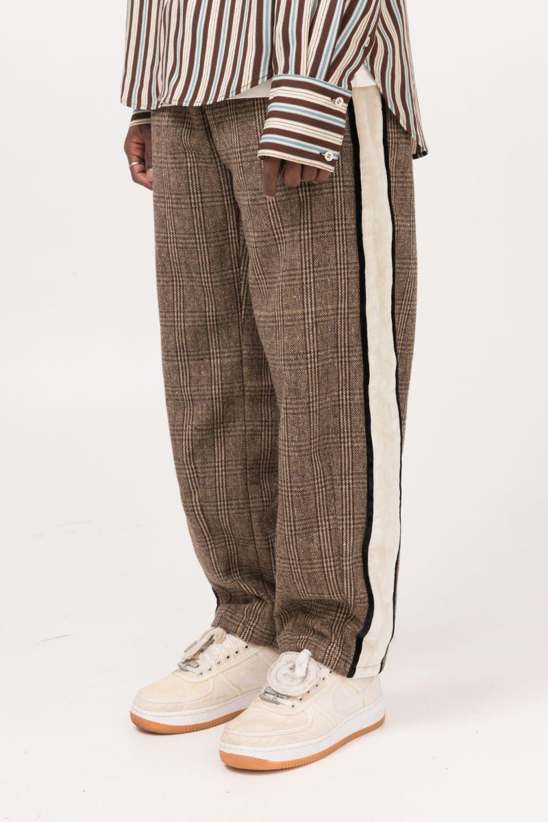 Empty Reference Coffee Plaid Suit Trousers