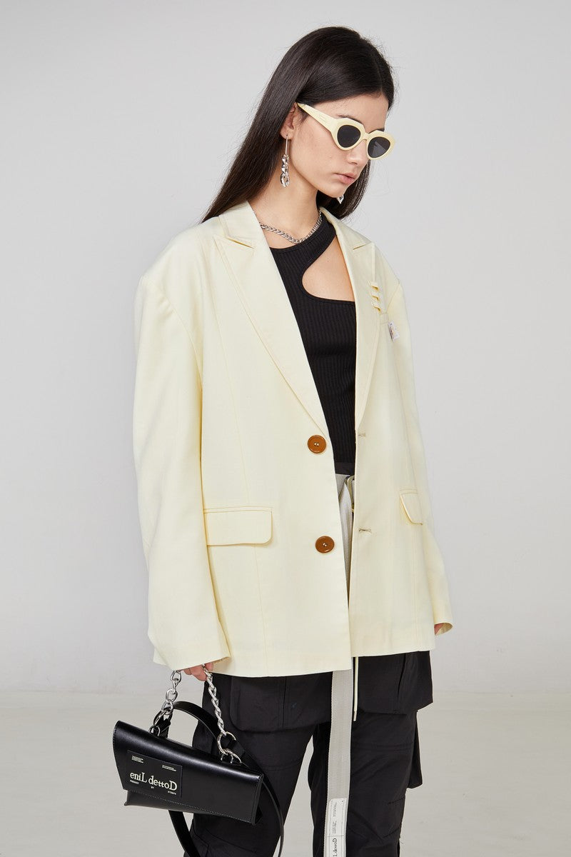 STEEPC Light Yellow Basic Suit Jacket
