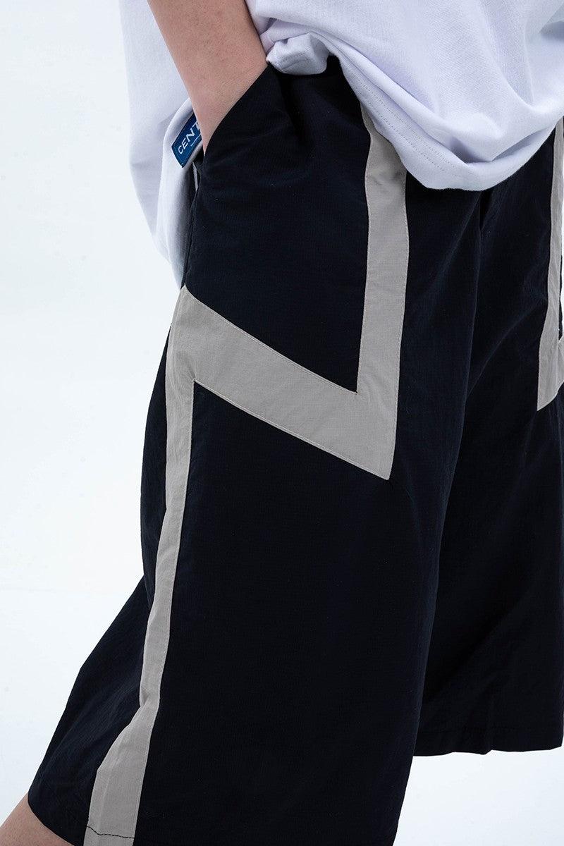 Center of Rotation Retro Stitched Casual Shorts