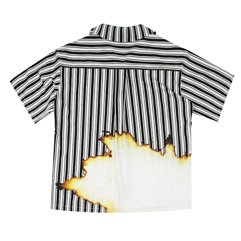 Empty Reference Burning Striped Cuban Shirt