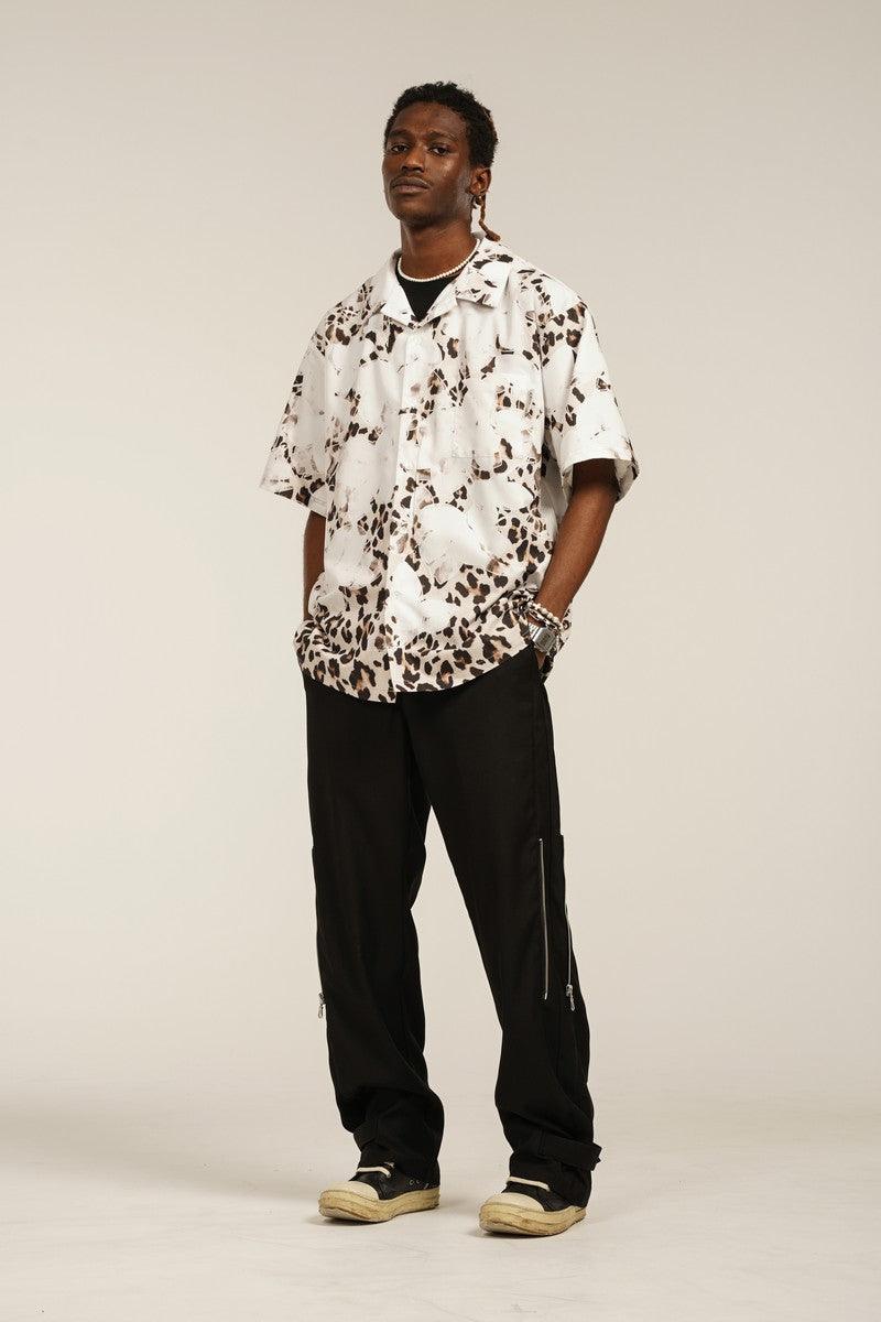 Empty Reference Leopard Pattern Cuban Shirt
