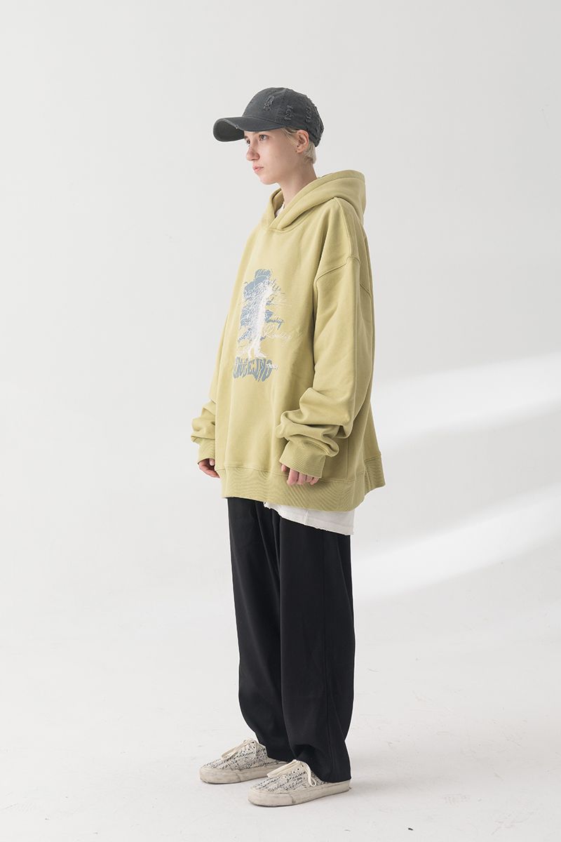 THINGY Graffiti Washed Lemon Hoodie
