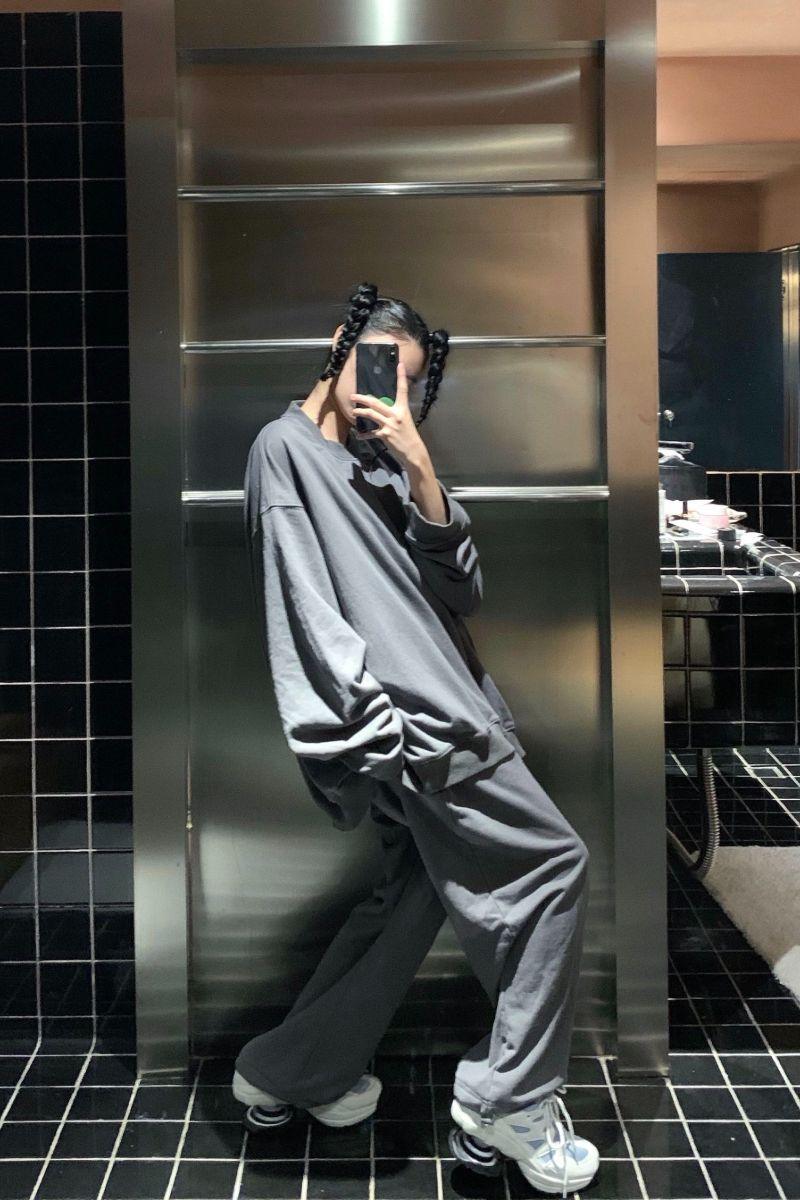 CZ Casual Gray Loose Pants