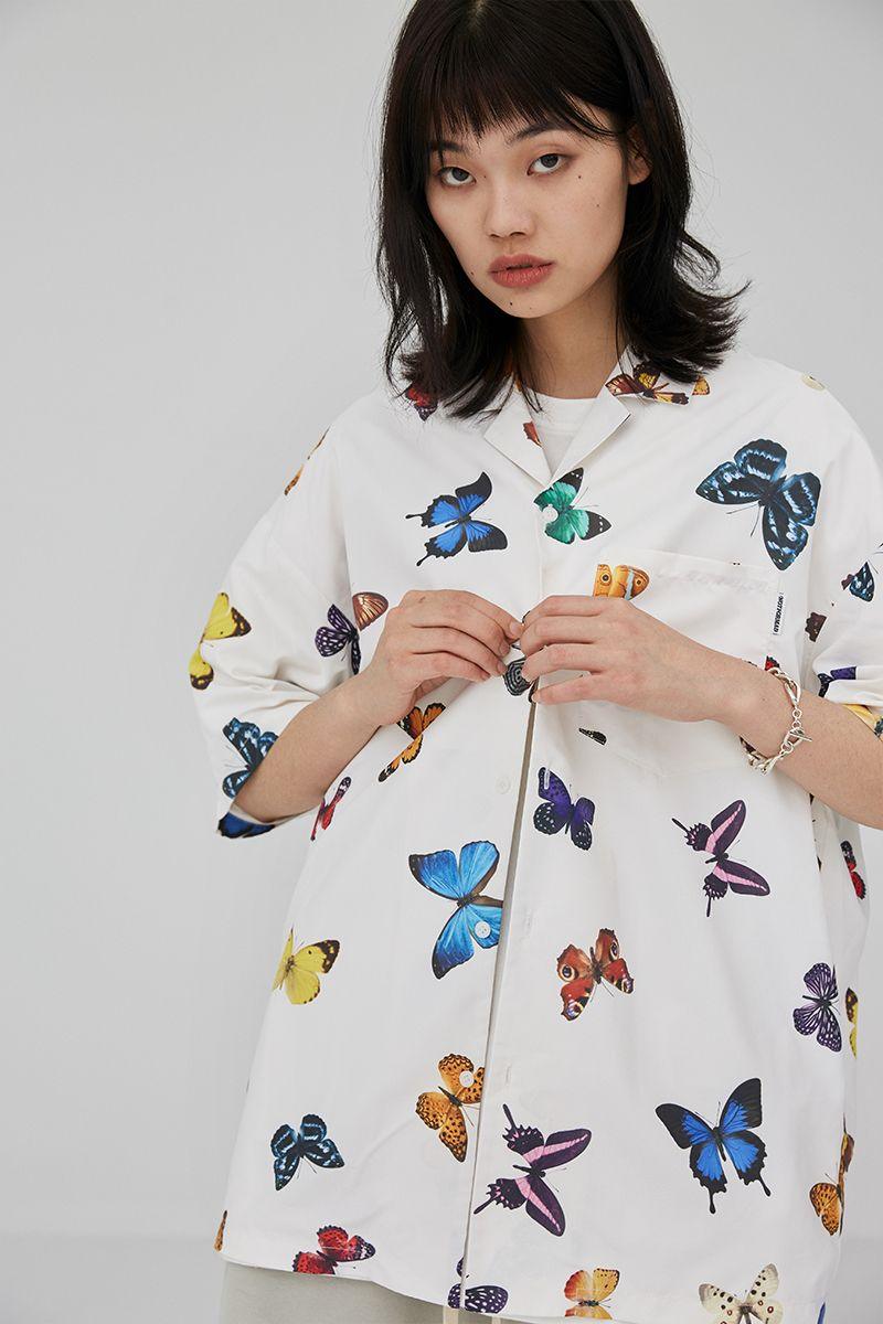 CZ Butterflies Cuban Shirt