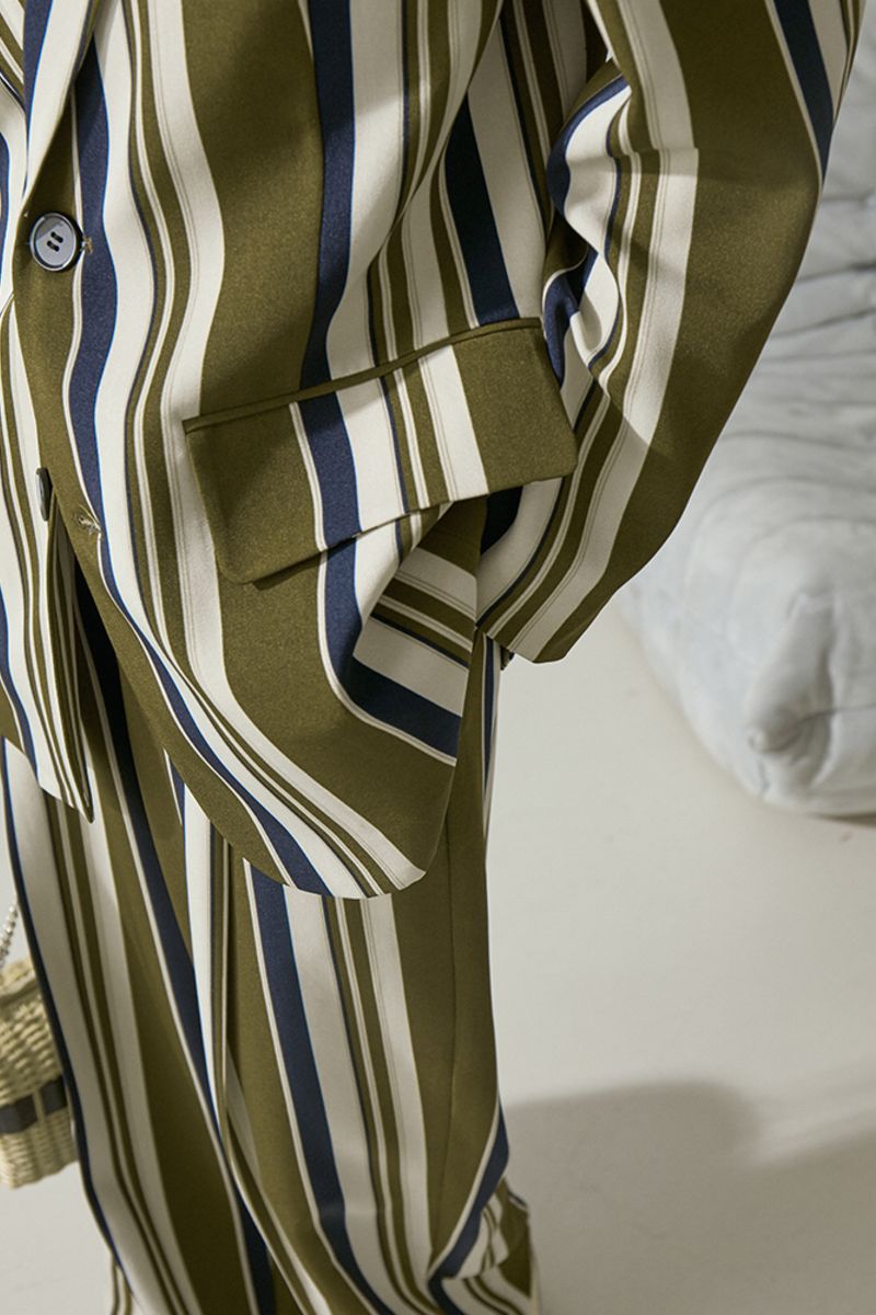 Mix7 Retro Striped Suit Jacket