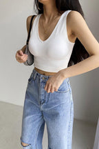 CZ Basic V-Neck Knit Top