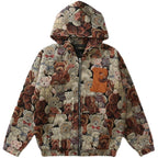 CZ Bear Embroidered Patch Hooded Jacket