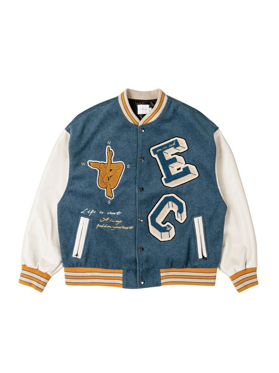 Error Code Embroidered Logo Varsity Jacket