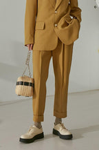 Mix7 Golden Straight Trousers