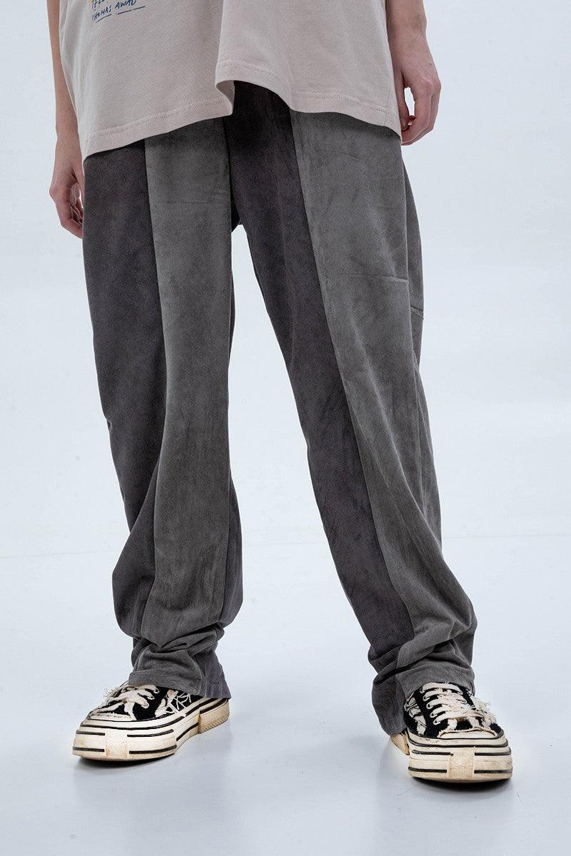 Center of Rotation Suede Stitched Loose Pants