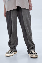 Center of Rotation Suede Stitched Loose Pants