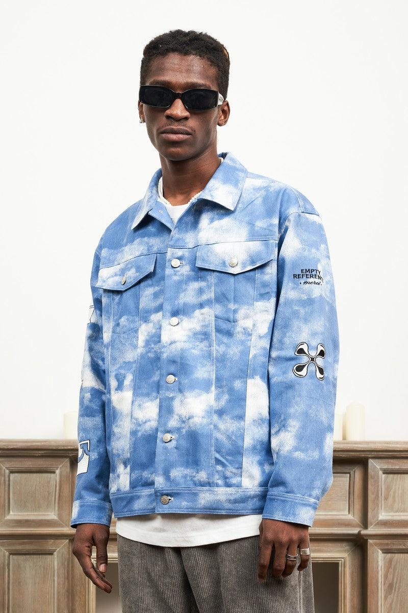 Empty Reference Clouds Tie Dyed Jeans Jacket