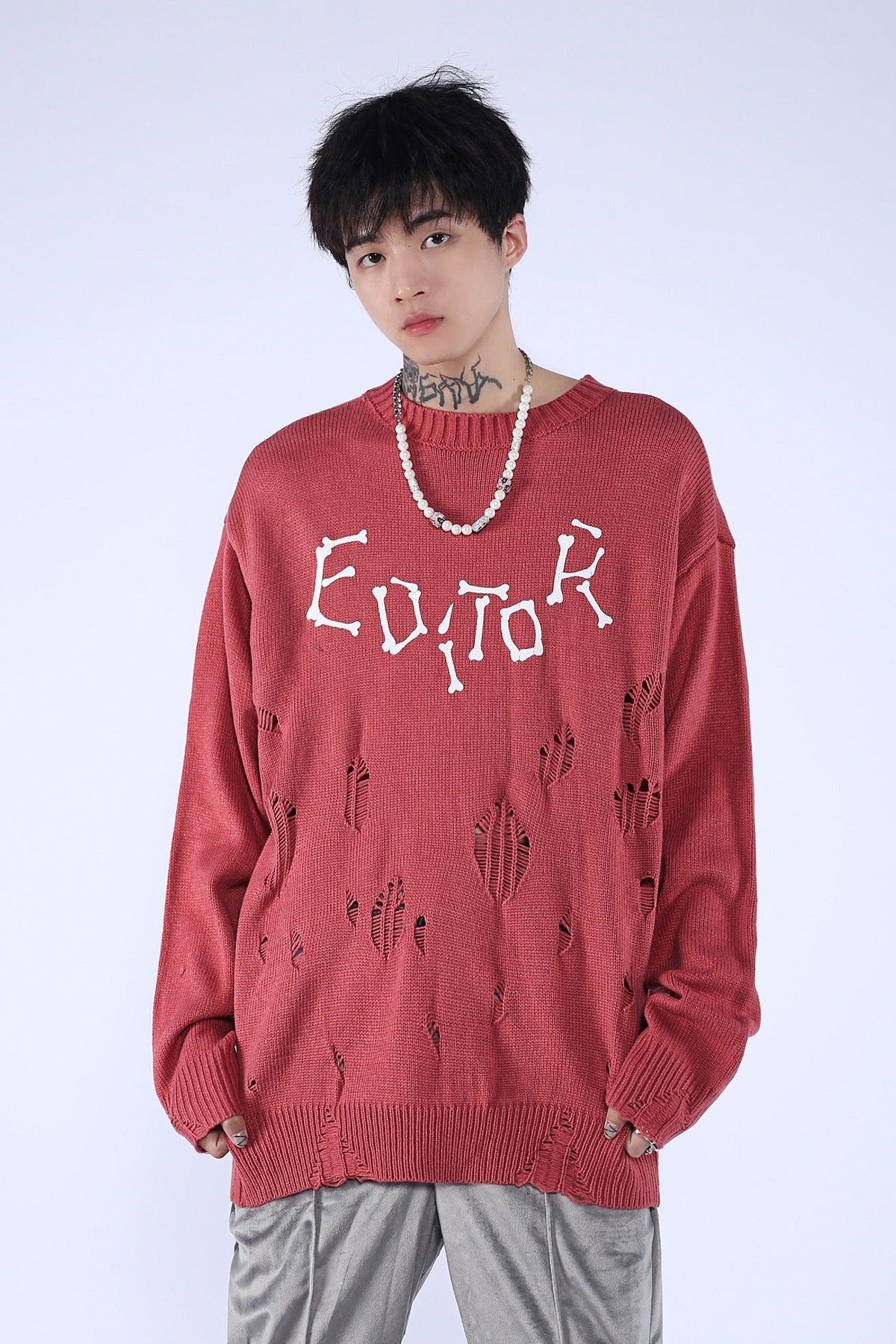 CZ Distressed Logo Sweater