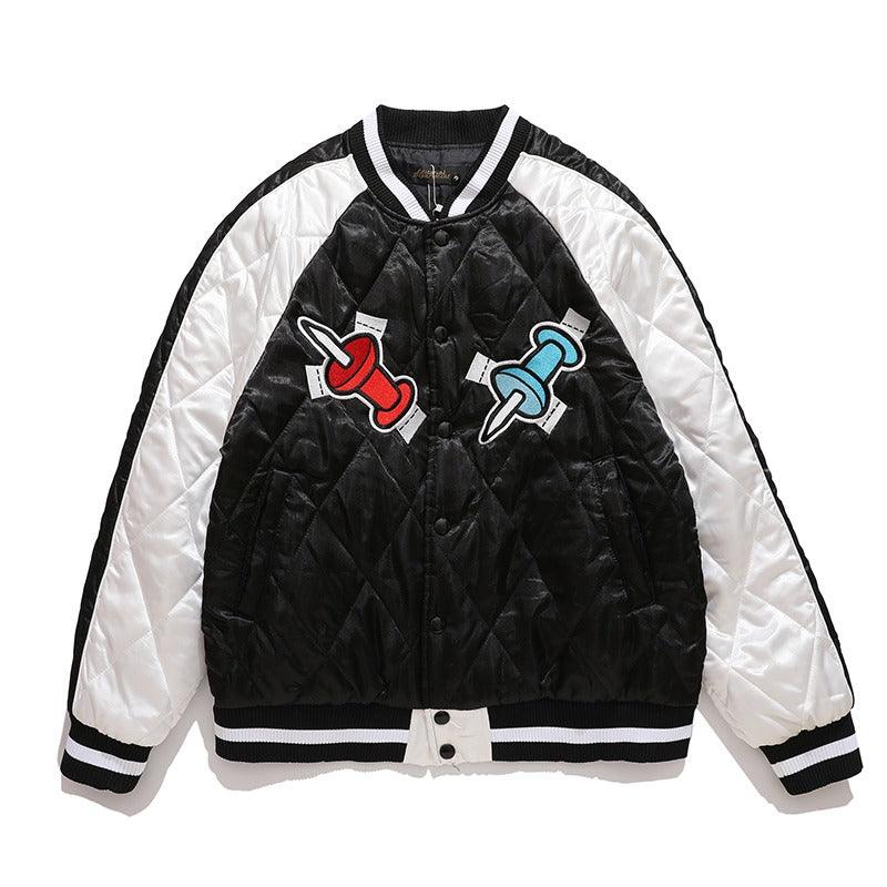 CZ Embroidered Logo Padded Varsity Jacket