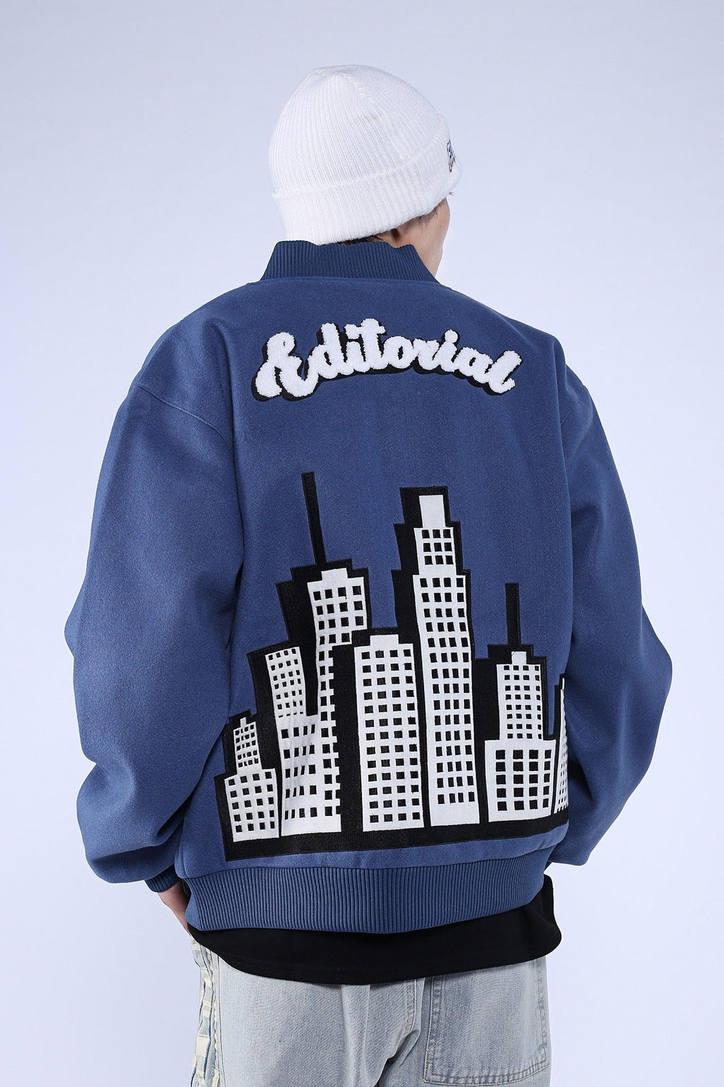CZ Skyscraper Embroidered Varsity Jacket