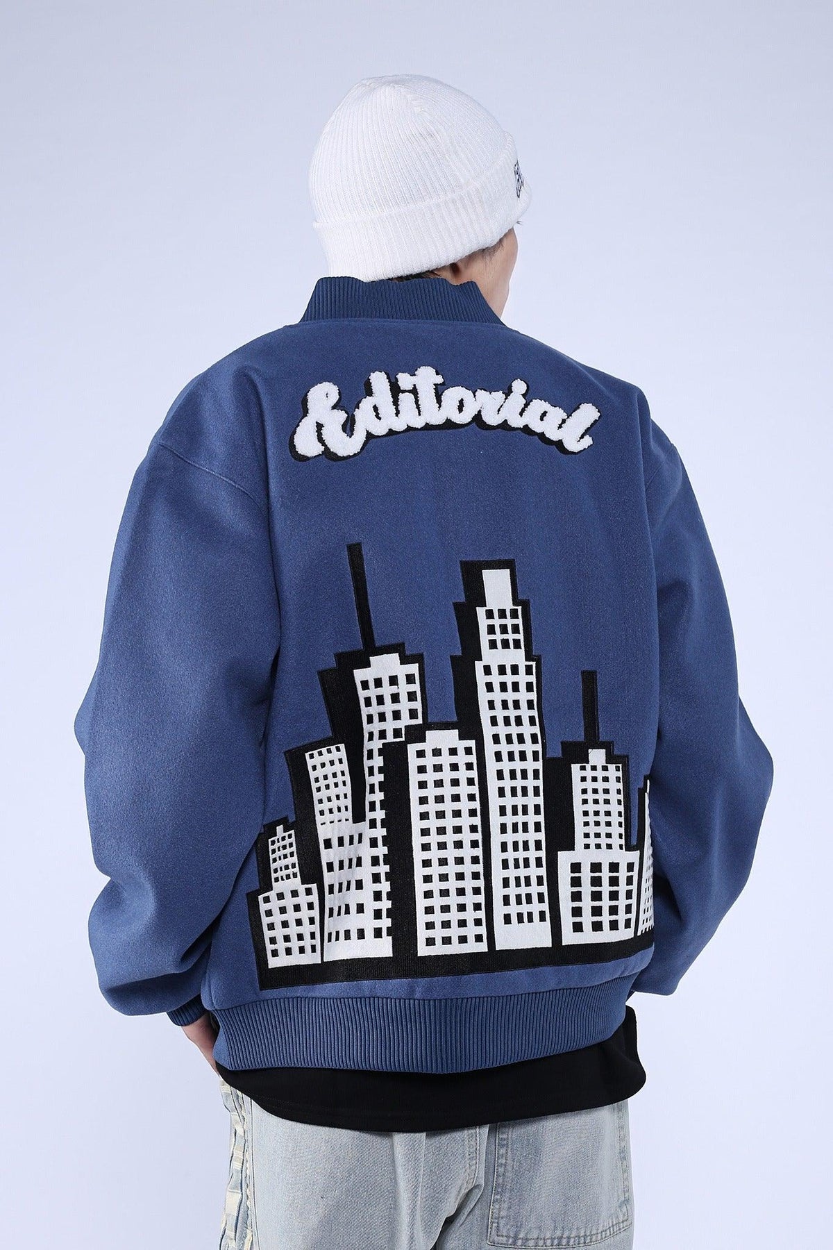 CZ Skyscraper Embroidered Varsity Jacket