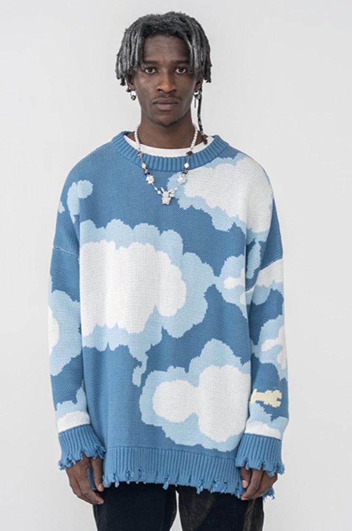 H/C Blue Sky Ripped Sweater - UK Only