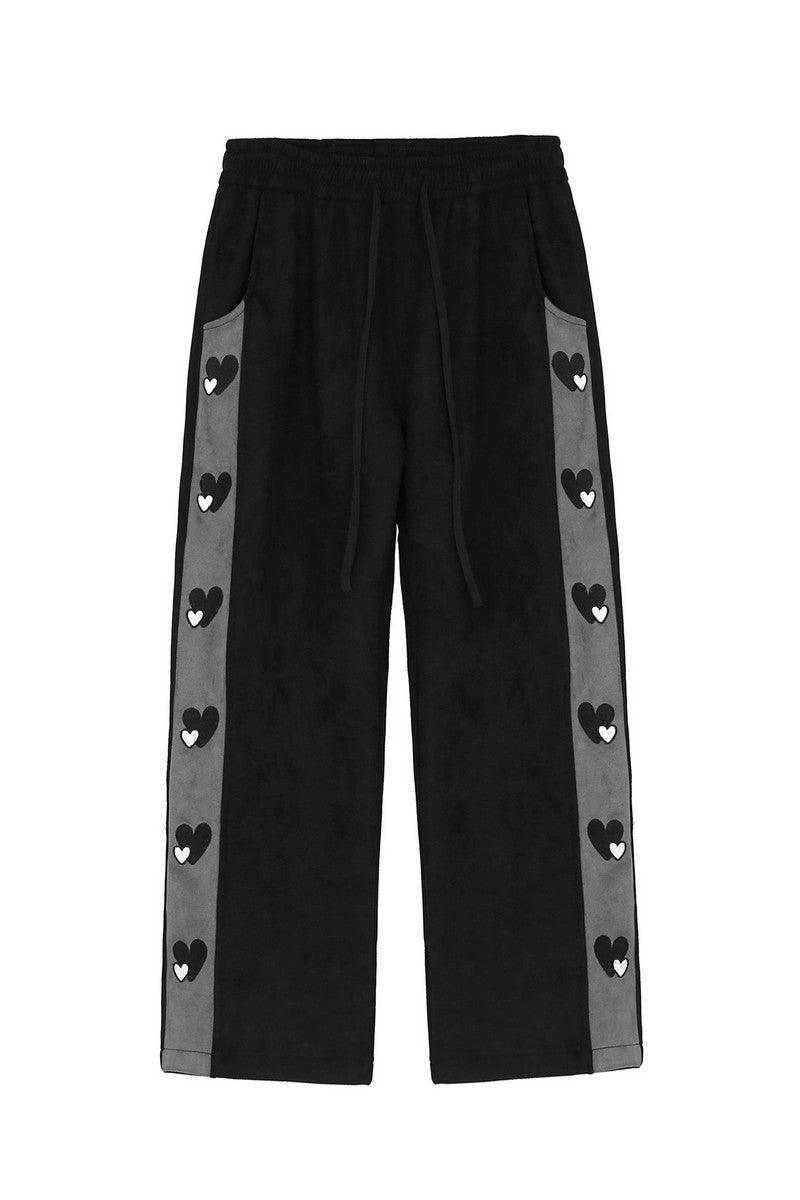 CZ Love Embroidered Velvet Pants