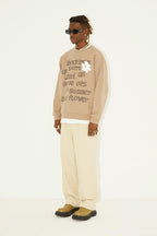 Empty Reference Camel Flower Print Sweater