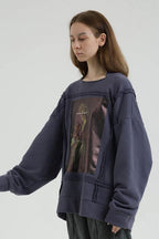 Center of Rotation Distressed Painting Sweater
