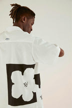 Empty Reference White Floral Print Cuban Shirt