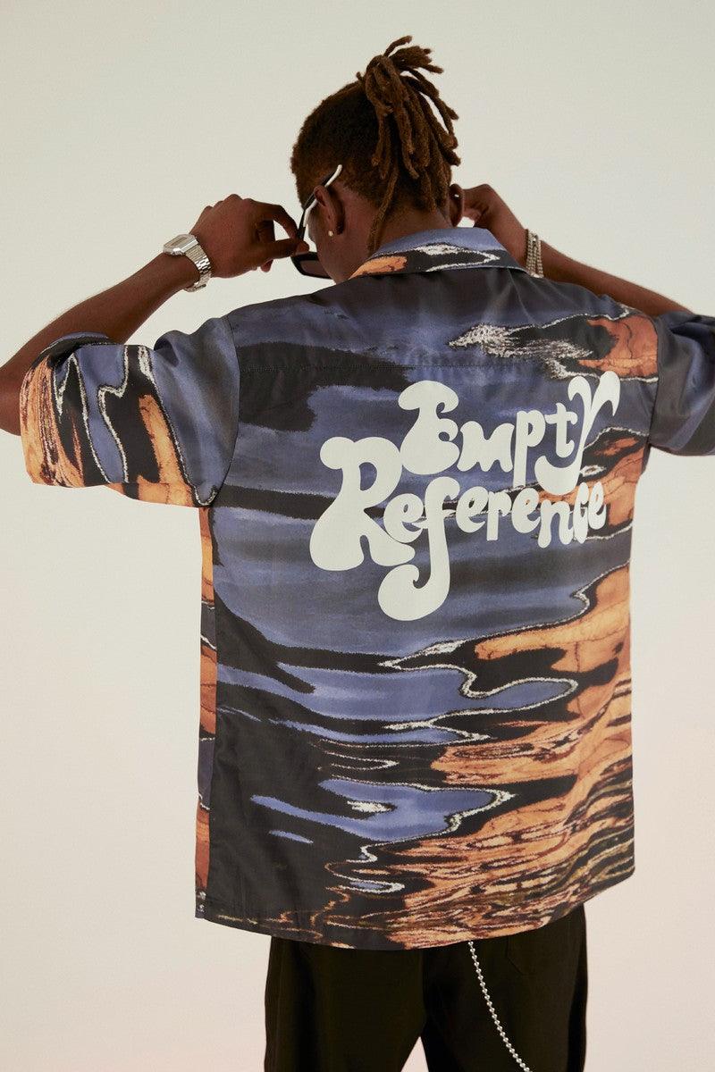 Empty Reference Ripple Print Logo Cuban Shirt