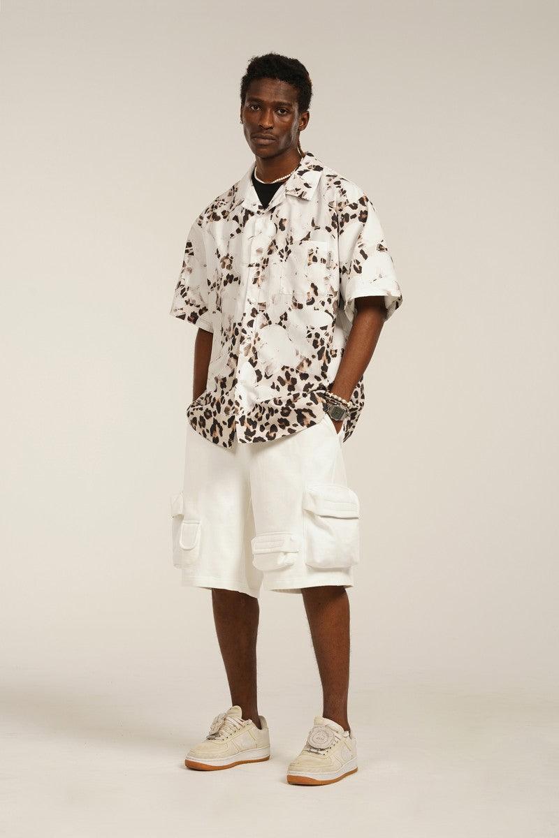 Empty Reference Leopard Pattern Cuban Shirt
