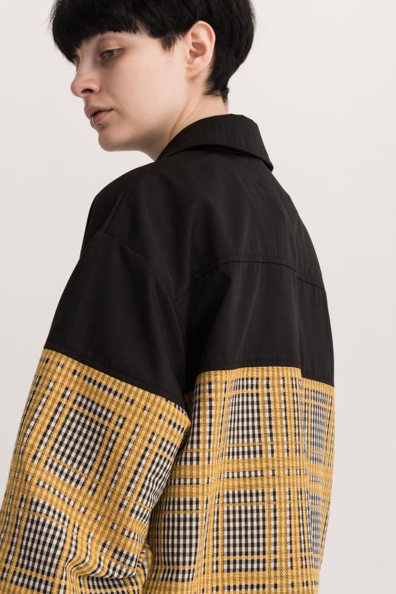 Empty Reference Plaid Stitching L/S Shirt Jacket