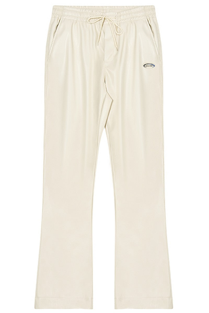 OO PU Leather Flared Trousers