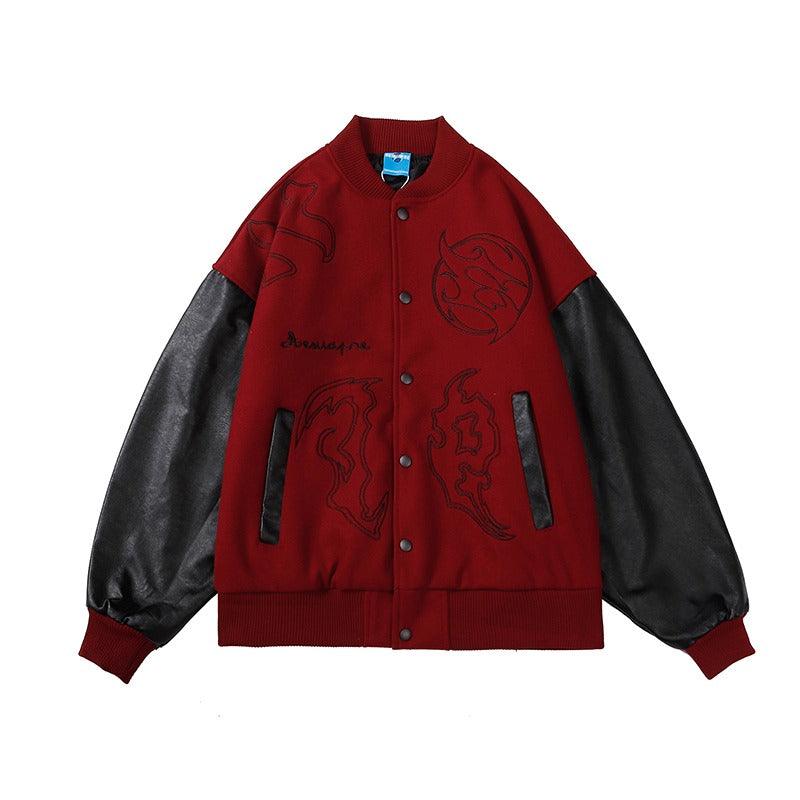 CZ Embroidered Retro Varsity Jacket