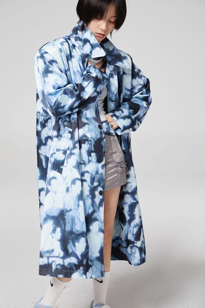 CZ Faces Printed Coat