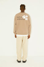 Empty Reference Camel Flower Print Sweater