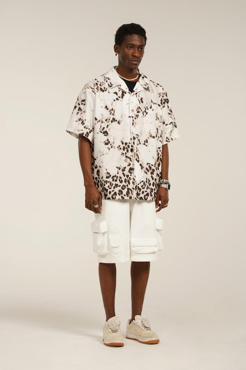 Empty Reference Leopard Pattern Cuban Shirt