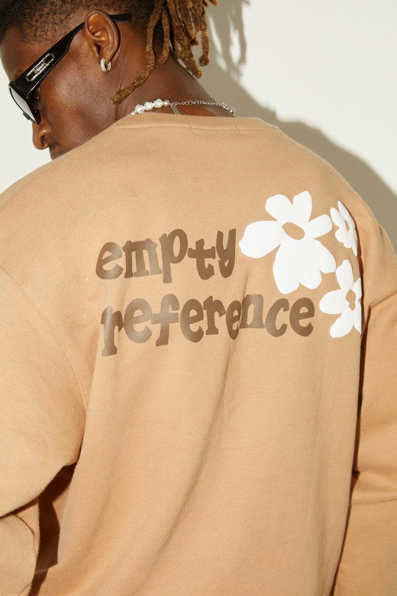 Empty Reference Camel Flower Print Sweater